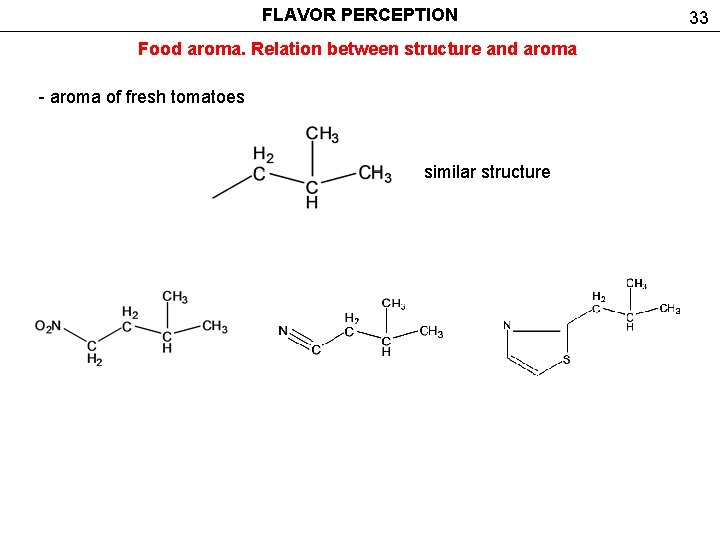 FLAVOR PERCEPTION Food aroma. Relation between structure and aroma - aroma of fresh tomatoes