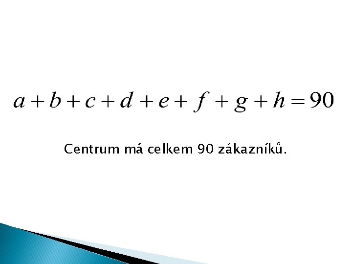 Centrum má celkem 90 zákazníků. 
