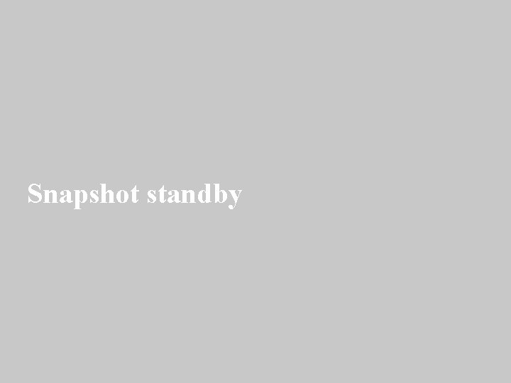 Snapshot standby 