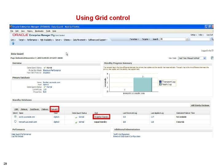 HSBC TECHNOLOGY AND SERVICES Using Grid control 29 