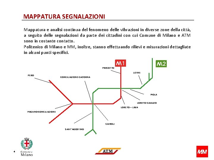 MAPPATURA SEGNALAZIONI Mappatura e analisi continua del fenomeno delle vibrazioni in diverse zone della