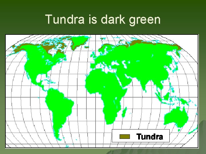 Tundra is dark green 