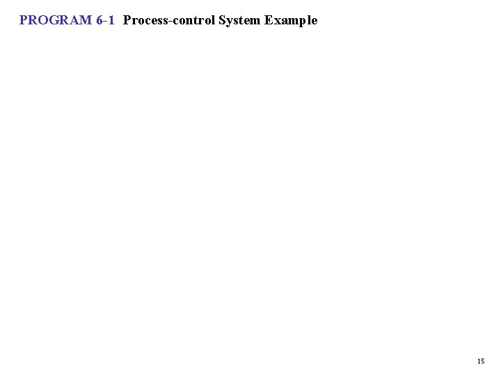 PROGRAM 6 -1 Process-control System Example 15 