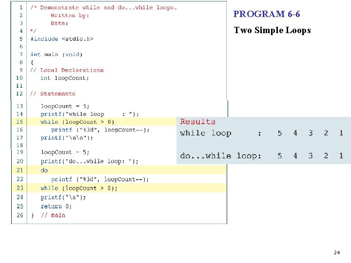 PROGRAM 6 -6 Two Simple Loops 24 
