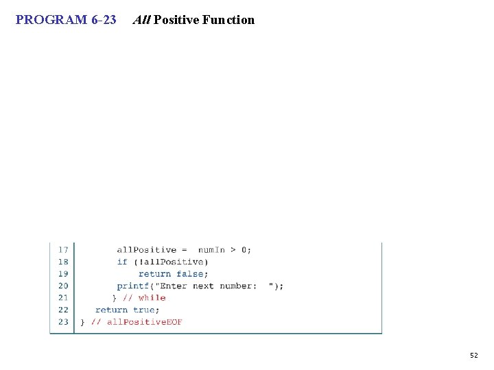 PROGRAM 6 -23 All Positive Function 52 