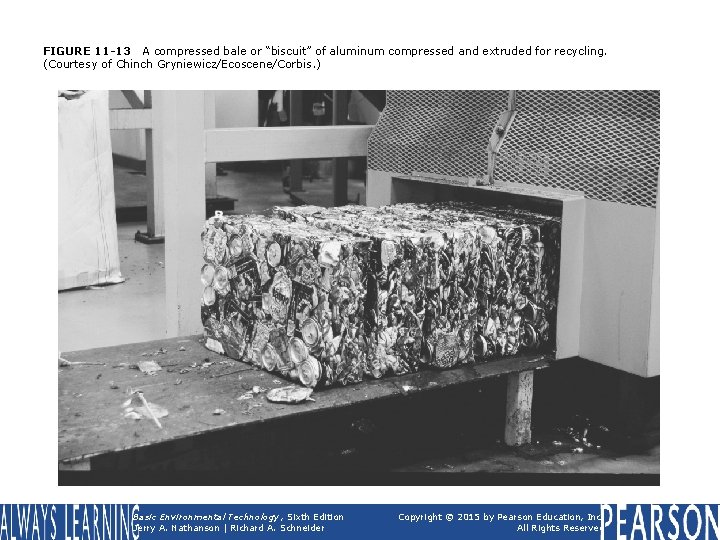 FIGURE 11 -13 A compressed bale or “biscuit” of aluminum compressed and extruded for