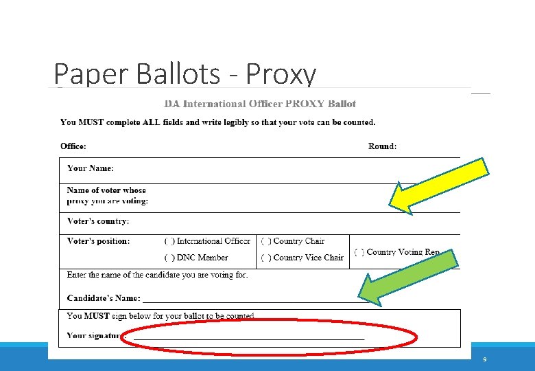 Paper Ballots - Proxy 9 