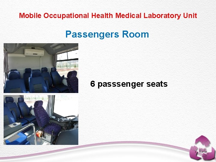 Mobile Occupational Health Medical Laboratory Unit Passengers Room 6 passsenger seats 