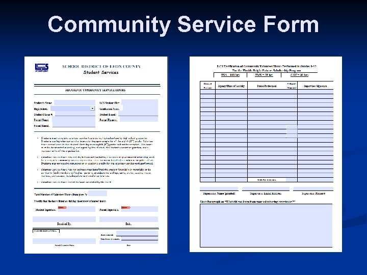 Community Service Form 