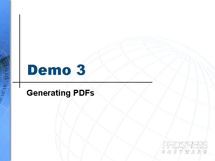Demo 3 Generating PDFs 
