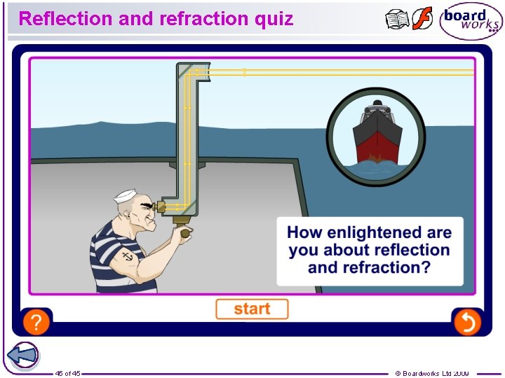 Reflection and refraction quiz 45 of 45 © Boardworks Ltd 2009 