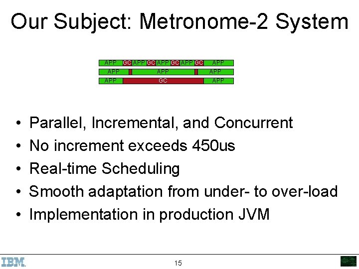 Our Subject: Metronome-2 System • • • APP GC APP APP GC APP Parallel,