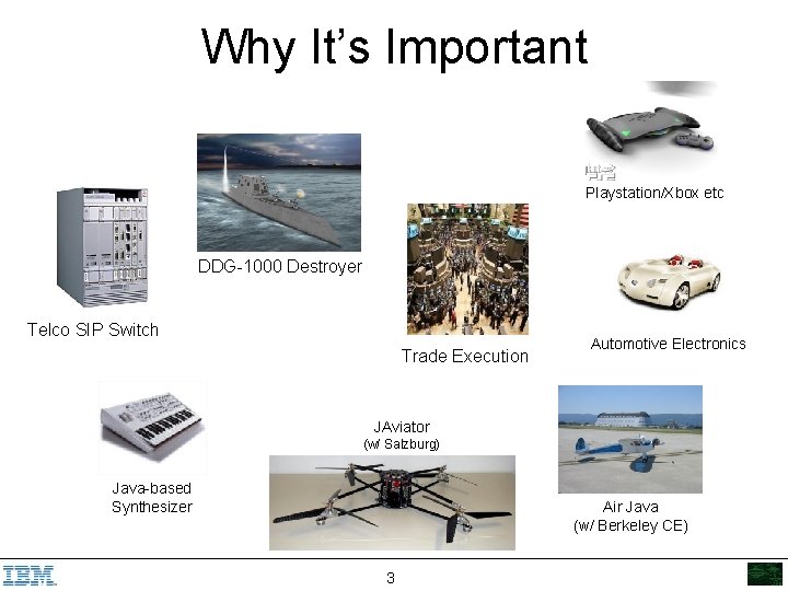 Why It’s Important 33% 22% Playstation/Xbox etc 7% DDG-1000 Destroyer Telco SIP Switch Trade