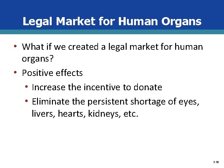 Legal Market for Human Organs • What if we created a legal market for