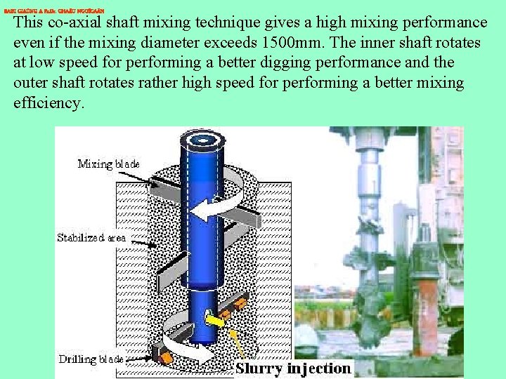 BAØI GIAÛNG A Pr. Dr. CHA U NGOÏCAÅN This co-axial shaft mixing technique gives