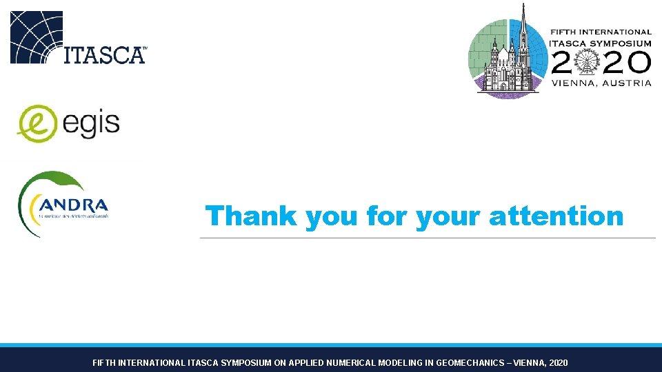 Thank you for your attention FIFTH INTERNATIONAL ITASCA SYMPOSIUM ON APPLIED NUMERICAL MODELING IN