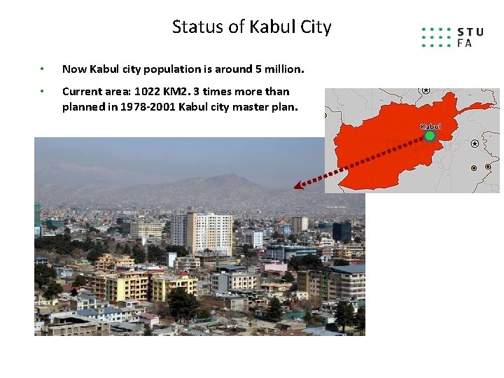 Status of Kabul City • Now Kabul city population is around 5 million. •