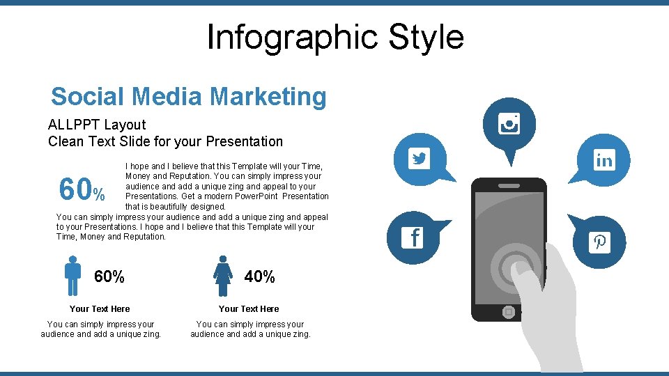 Infographic Style Social Media Marketing ALLPPT Layout Clean Text Slide for your Presentation I