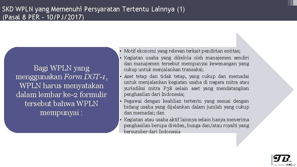 SKD WPLN yang Memenuhi Persyaratan Tertentu Lainnya (1) (Pasal 8 PER - 10/PJ/2017) Bagi