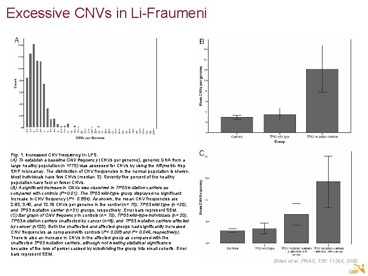 Excessive CNVs in Li-Fraumeni Fig. 1. Increased CNV frequency in LFS. (A) To establish