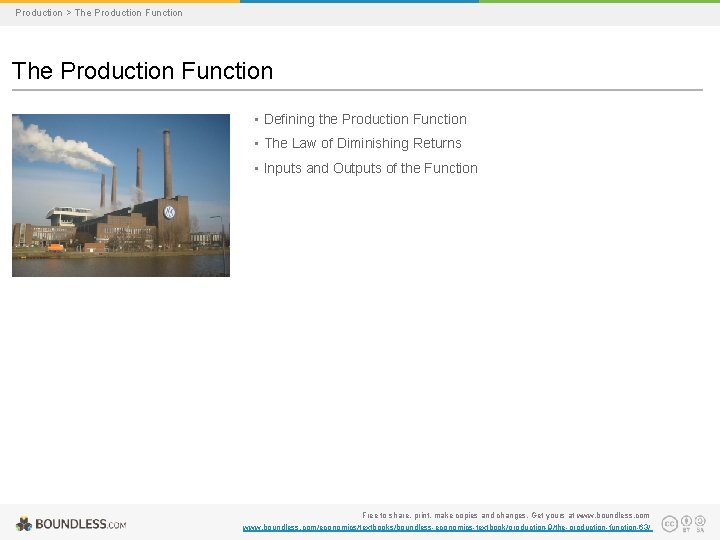 Production > The Production Function • Defining the Production Function • The Law of