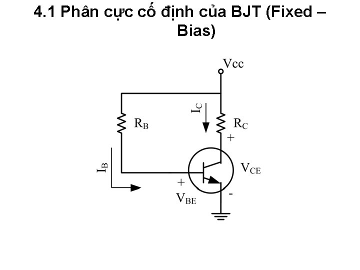 4. 1 Phân cực cố định của BJT (Fixed – Bias) 