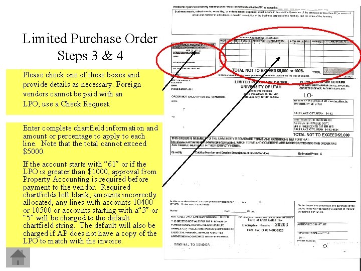 Limited Purchase Order Steps 3 & 4 Please check one of these boxes and