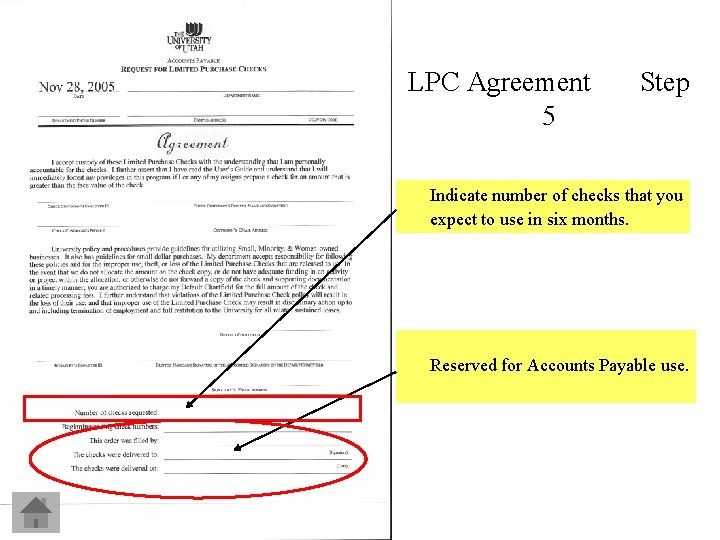 LPC Agreement 5 Step Indicate number of checks that you expect to use in