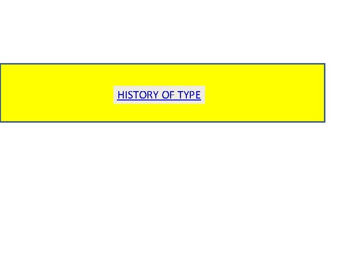 HISTORY OF TYPE 
