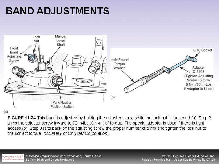BAND ADJUSTMENTS FIGURE 11 -34 This band is adjusted by holding the adjuster screw
