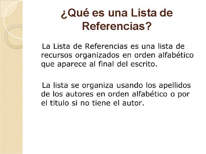 ¿Qué es una Lista de Referencias? 