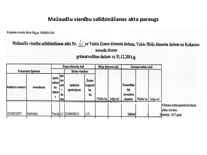 Mežaudžu vienību salīdzināšanas akta paraugs 