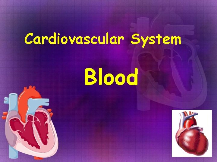 Cardiovascular System Blood  Cardiovascular System Blood