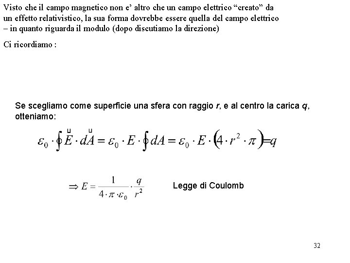 Visto che il campo magnetico non e’ altro che un campo elettrico “creato” da