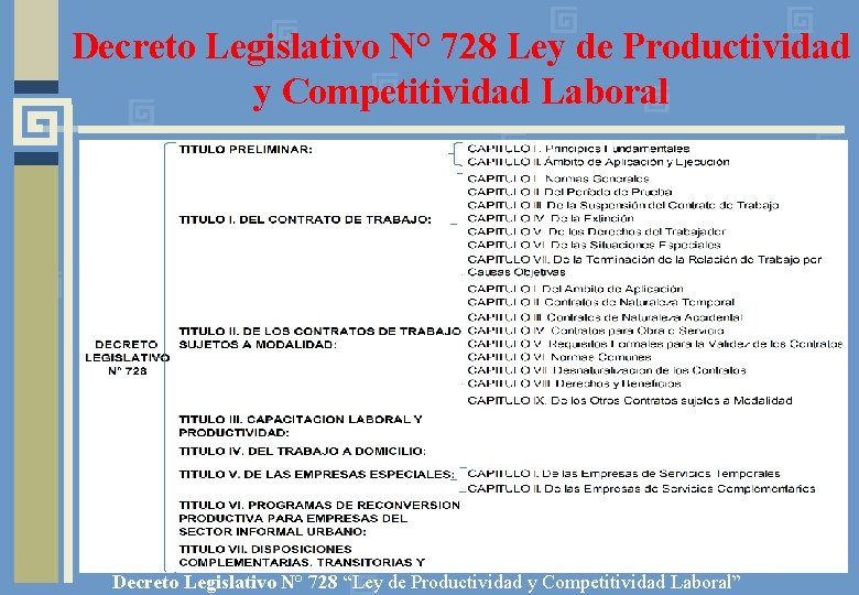 Decreto Legislativo N° 728 Ley de Productividad y Competitividad Laboral Decreto Legislativo N° 728