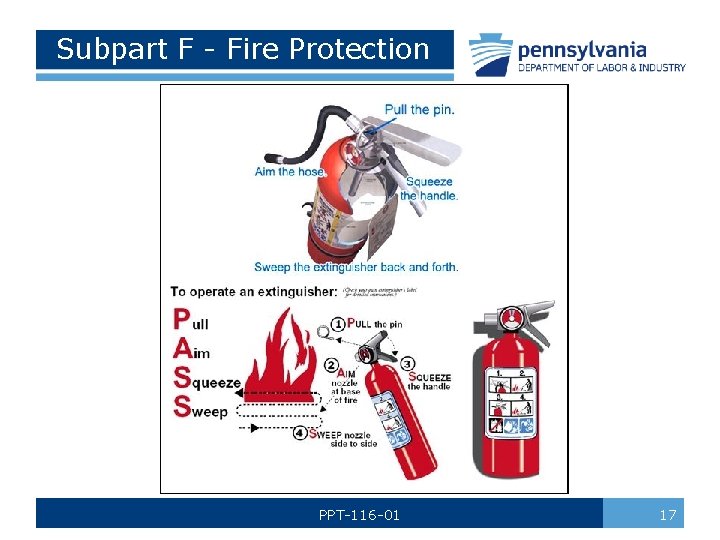 Subpart F - Fire Protection PPT-116 -01 17 