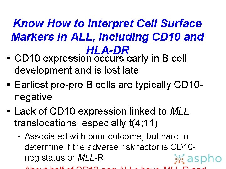 Know How to Interpret Cell Surface Markers in ALL, Including CD 10 and HLA-DR