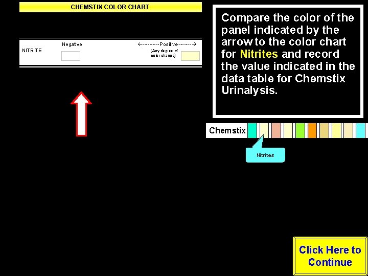 CHEMSTIX COLOR CHART Negative Trace Small Moderate Large LEUKOCYTES Negative -----Positive---- NITRITE (Any degree