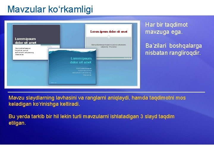 Mavzular ko‘rkamligi Lorem ipsum dolor sit amet Nam pellentesque turpis eu purus sollicitudin adipiscing.