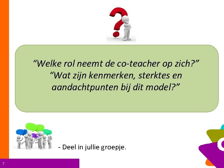 “Welke rol neemt de co-teacher op zich? ” “Wat zijn kenmerken, sterktes en aandachtpunten