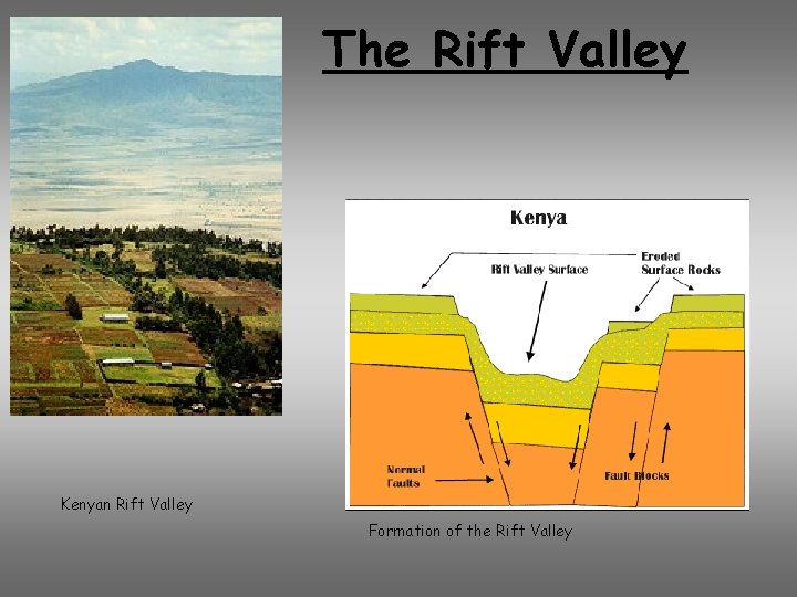 The Rift Valley Kenyan Rift Valley Formation of the Rift Valley 