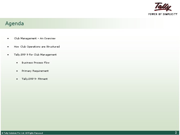 Agenda • Club Management – An Overview • How Club Operations are Structured •