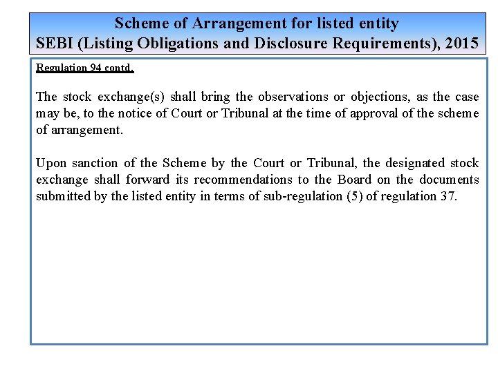 Scheme of Arrangement for listed entity SEBI (Listing Obligations and Disclosure Requirements), 2015 Regulation