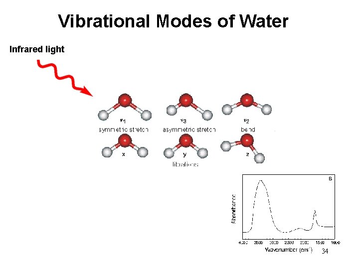 Vibrational Modes of Water Infrared light 34 