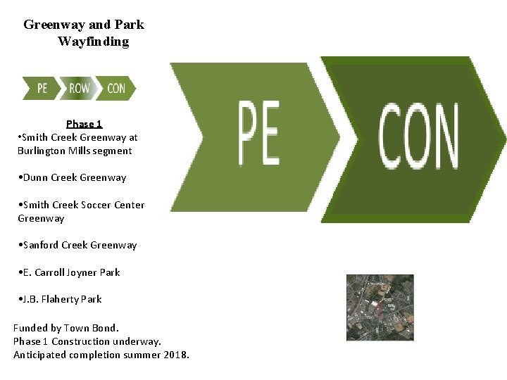 Greenway and Park Wayfinding Phase 1 • Smith Creek Greenway at Burlington Mills segment
