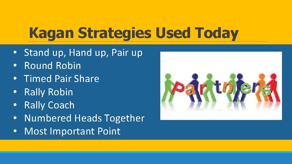 Kagan Strategies Used Today • • Stand up, Hand up, Pair up Round Robin