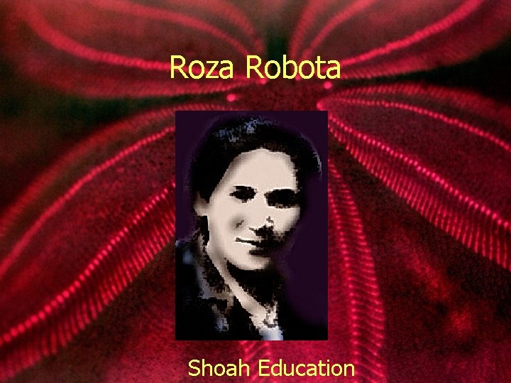 Roza Robota Shoah Education 