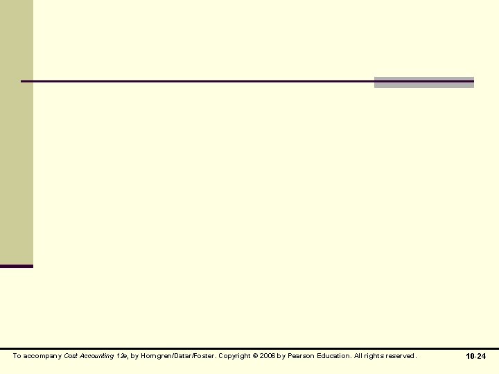 To accompany Cost Accounting 12 e, by Horngren/Datar/Foster. Copyright © 2006 by Pearson Education.