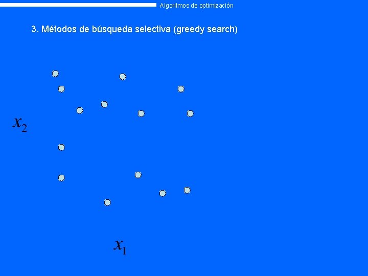 Algoritmos de optimización 3. Métodos de búsqueda selectiva (greedy search) 