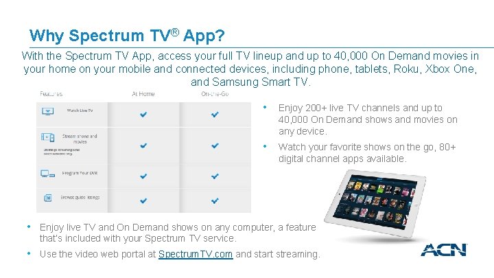 Why Spectrum TV® App? With the Spectrum TV App, access your full TV lineup